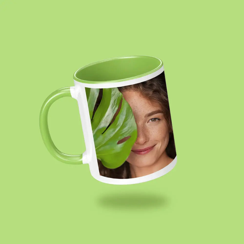 White Ceramic Mug with Colored Interior – 325 ml