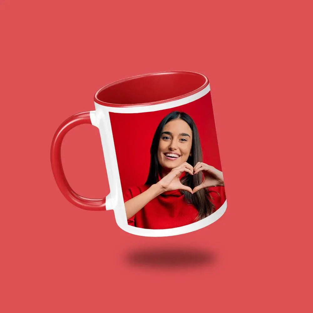 White Ceramic Mug with Colored Interior – 325 ml